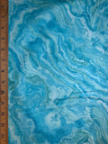 Dark Turquoise Wave Texture, Tranquil Waters by Deborah Edwards for Northcott Cotton Fabric DP27210-64