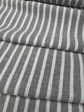 Gray & White Stripe 100% Cotton Chambray Fabric