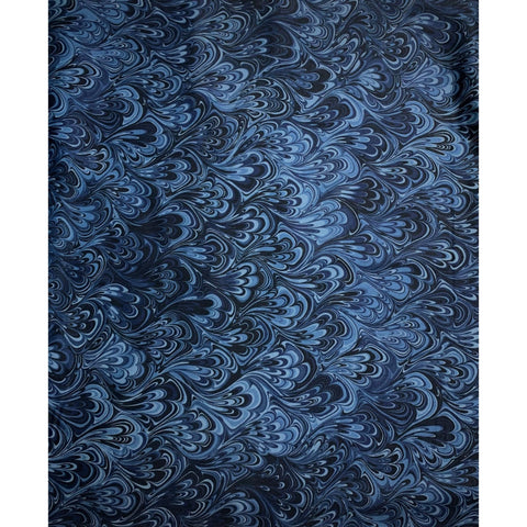 Remnant Sale 2.5 Yards - Artful Indigo Marble 2 - Art of Marbling - by Heather Fletcher for Northcott Cotton Fabric