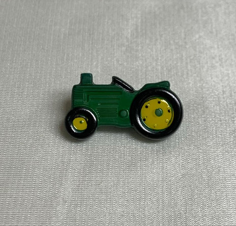 Green Tractor Plastic Button -1" - Dill Buttons Brand