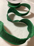 Emerald Green Wired Faux Silk Dupioni Ribbon 1.5" wide 2 Yards