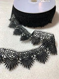 Black Hearts - Guipure Lace Trim (1-3/4" wide)