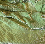 Apple Green Floral - Hand Dyed Burnout Silk Velvet