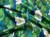 Water Lilies Dark Blue, Tranquil Waters by Deborah Edwards for Northcott Cotton Fabric DP27208-48