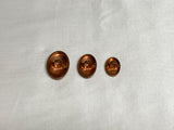 Copper Crocodile Reptile Metal Oval Button (3 Sizes to Choose From)