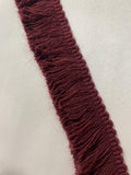 Vintage Tassel Fringe Trim Burgundy Red 1.5" wide