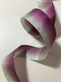 Ombre Magenta & Sage Vintage French Wired Taffeta Ribbon 1-1/2" wide x 28"