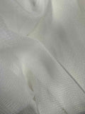 White Gingham Seersucker Gauze - Silk Chiffon Fabric