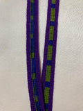 Vintage Purple & Green Woven Ribbon Trim 1/2" wide -5 Yards-