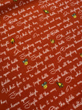 Jingle Bells Lyrics on Red by Riley Blake Lindsay Wilkes 100% Cotton Fabric Retro Christmas