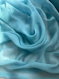 Robin's Egg Blue Green - Crinkle Silk Chiffon Fabric
