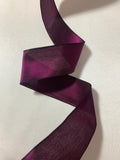 Iridescent Boysenberry Vintage French Wired Taffeta Ribbon 1-5/8" wide