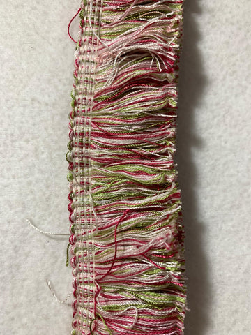 Vintage Tassel Fringe Trim Pink & Green 2" wide