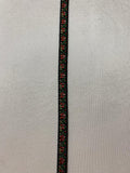 Vintage Red Flowers on Black - Jacquard Ribbon 5/16" wide -2 Yards-