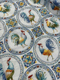 Roosters Morning Bloom Farmhouse Barn by Wild Apple 100% Cotton Fabric