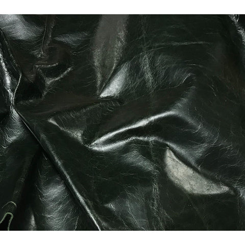 SALE #3 9"x4" - JUNGLE GREEN Cow Hide Leather Piece