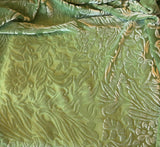 Apple Green Floral - Hand Dyed Burnout Silk Velvet