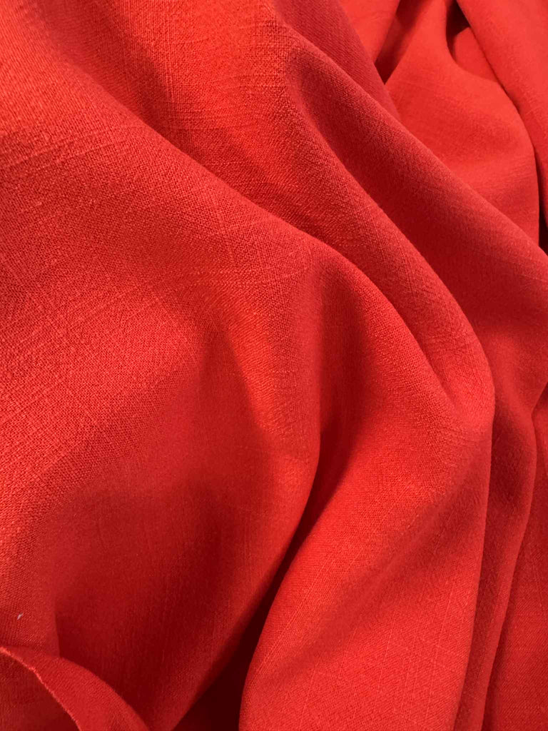 Scarlet Red Super Soft Linen & Rayon Blend Fabric