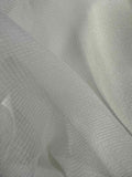 White Gingham Seersucker Gauze - Silk Chiffon Fabric