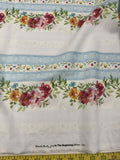 Watercolor Beauty Floral Stripe by In The Beginning 100% Cotton Fabric
