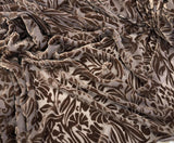 Chocolate Brown Floral - Hand Dyed Burnout Silk Velvet