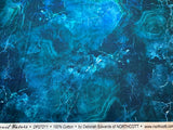 Dark Blue Marble Texture, Tranquil Waters by Deborah Edwards for Northcott Cotton Fabric DP27211-48