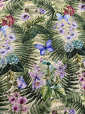 Botanical by In The Beginning 100% Cotton Fabric - Iris & Orchid Butterfly Floral with Ferns
