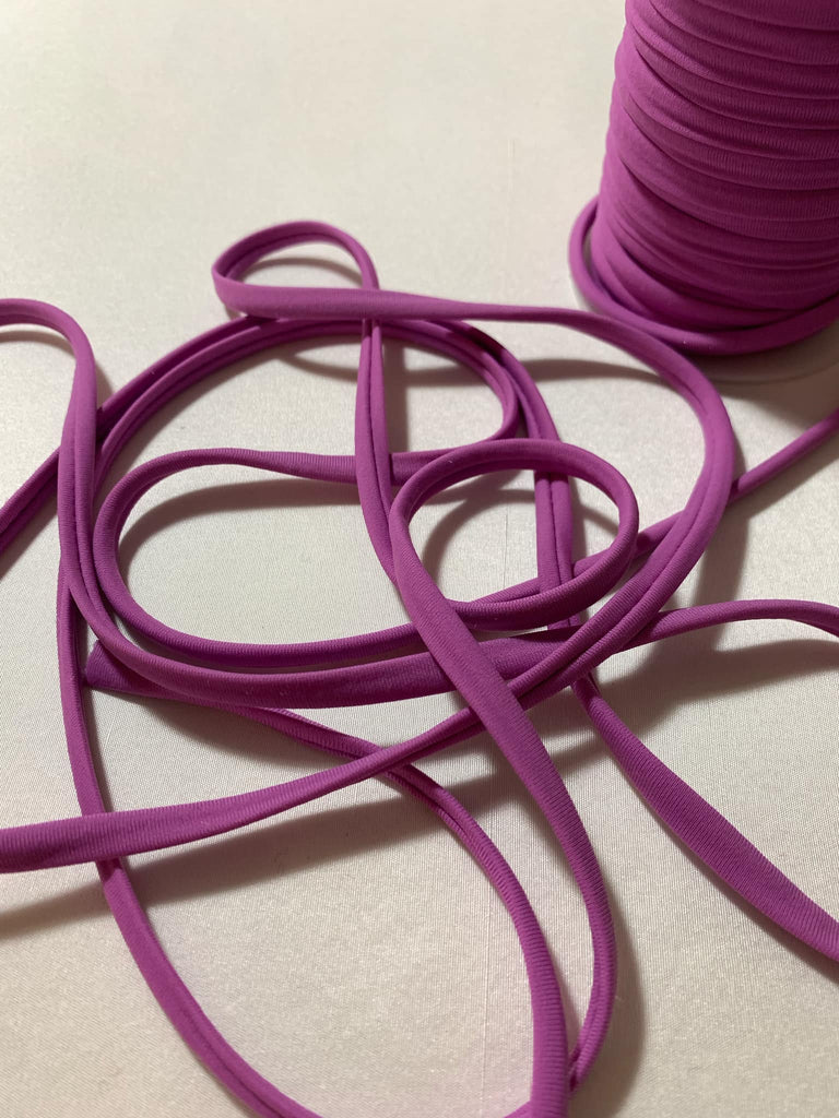 Orchid Pink Stretch Tubular Spaghetti Strap Cording Tubing Trim - 1/4" x 10 Yds