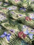 Botanical by In The Beginning 100% Cotton Fabric - Iris & Orchid Butterfly Floral with Ferns