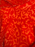 Blood Orange Scroll - Hand Dyed Burnout Silk Velvet