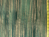 Gold Metallic Stripe on Green Batik 100% Cotton Fabric