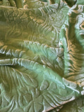 Apple Green Floral - Hand Dyed Burnout Silk Velvet