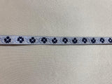 Vintage Blue & Navy Flowers - Jacquard Ribbon 3/8" wide -2 Yards-