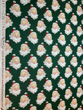 Merry Little Christmas Santa Heads Green by Riley Blake My Mind's Eye 100% Cotton Fabric Retro Christmas