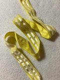 Vintage French Velvet Ribbon - Yellow Stripes (15/16" wide)