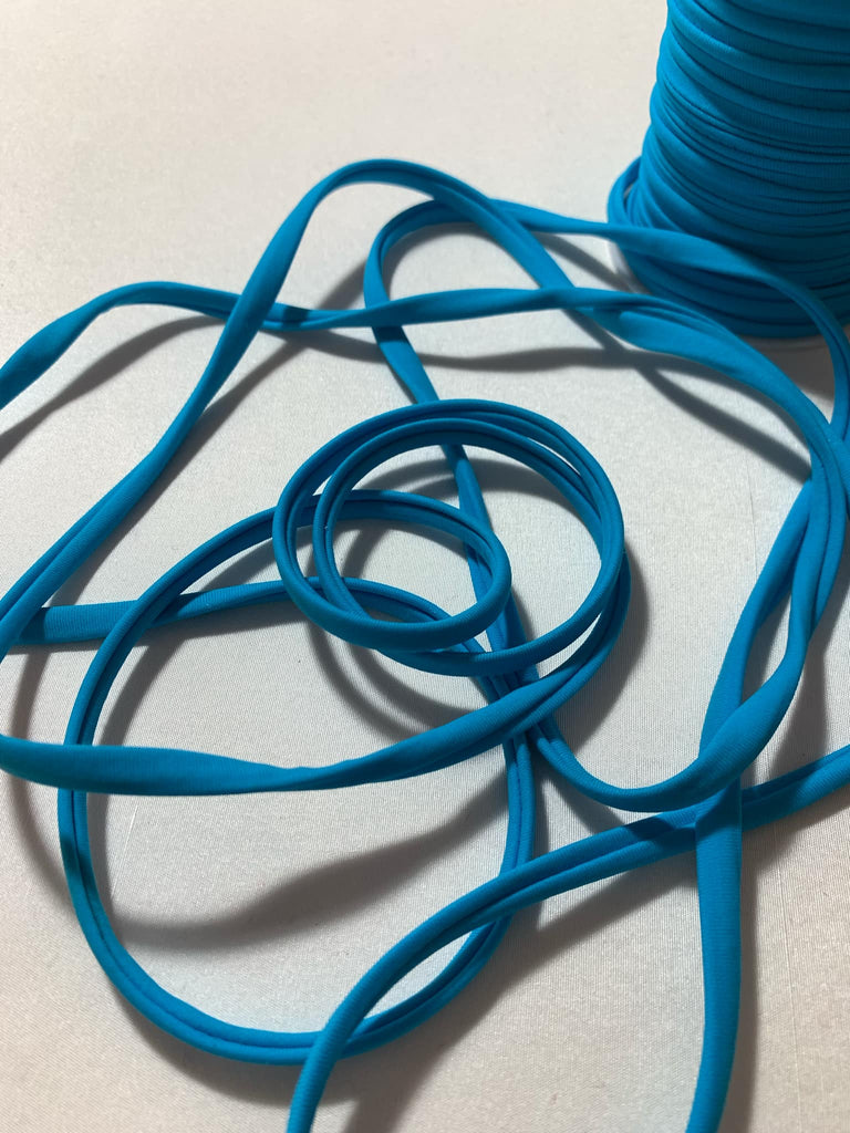 Turquoise Blue Stretch Tubular Spaghetti Strap Cording Tubing Trim - 1/4" x 10 Yards