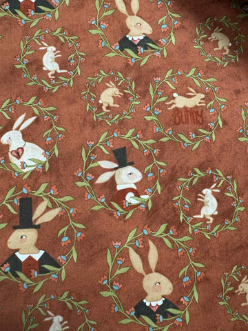Hop Hop Hooray Bunny Rabbits in Vine Frames Riley Blake Cotton Fabric