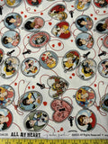 All My Heart Lockets by Riley Blake J Wecker Frisch 100% Cotton Fabric Retro Valentine's Day
