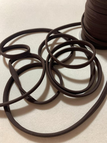 Dark Brown Stretch Tubular Spaghetti Strap Cording Tubing Trim - 1/4" x 10 Yds