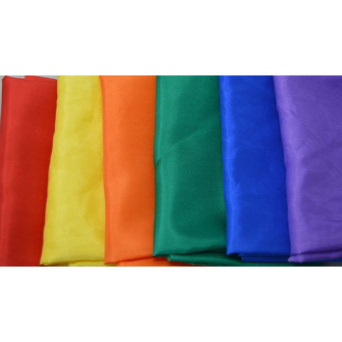 China Silk HABOTAI Fabric Set - 6 Rainbow  Colors 18"x22" Each