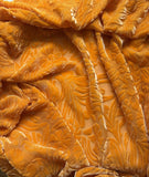Tangerine Orange Floral - Hand Dyed Burnout Silk Velvet
