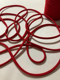 Bright Red Stretch Tubular Spaghetti Strap Cording Tubing Trim - 1/4" x 10 Yds