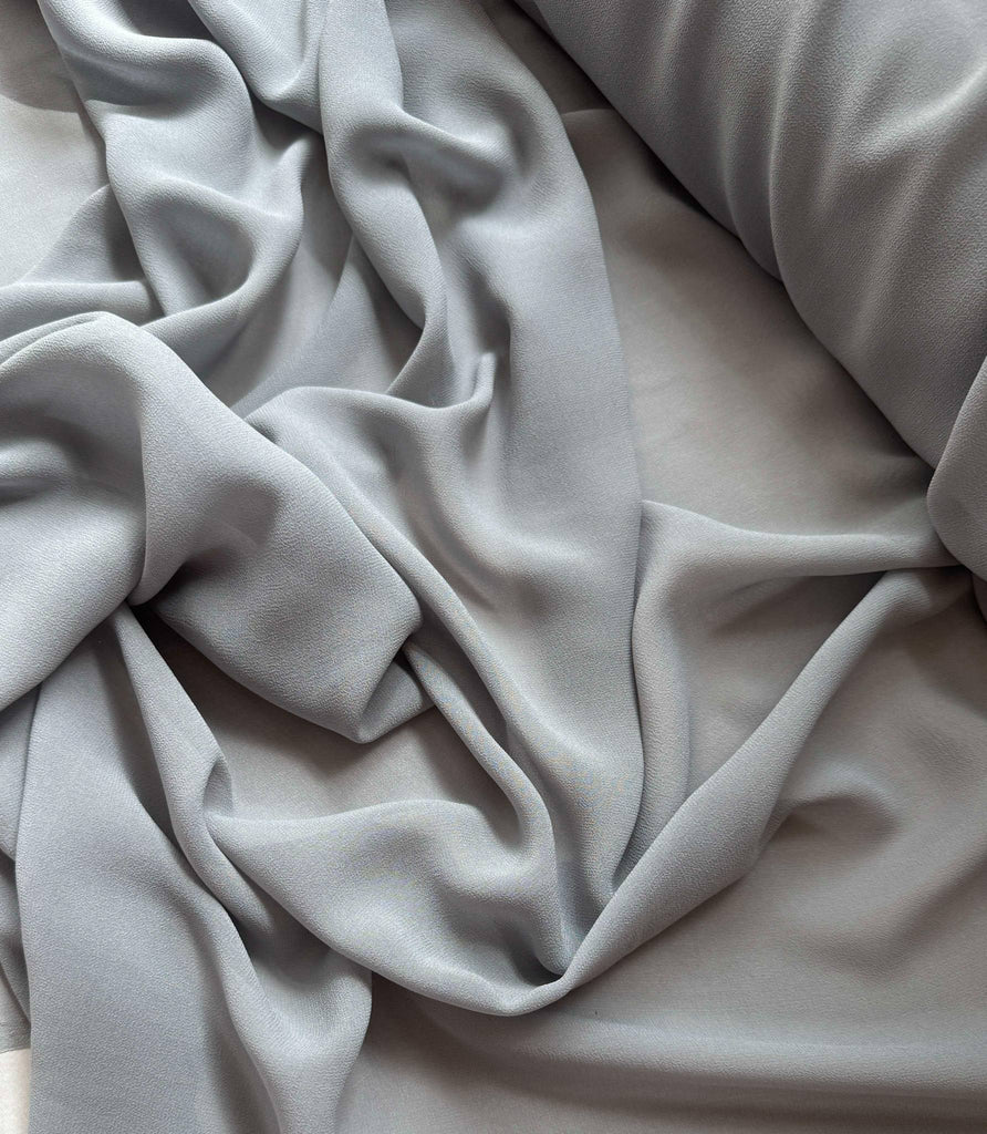 Pewter Gray - Silk Chiffon Fabric 8 momme weight