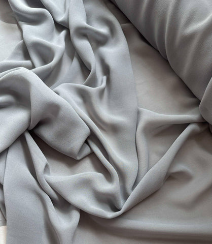 Pewter Gray - Silk Chiffon Fabric 8 momme weight