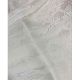 Remnant Sale 75"x45" White Floral Scroll - Chiffon Devore Satin Fabric