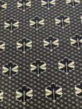 Dragonfly Grid - Water Lilies by Northcott 100% Cotton Fabric - Art Deco Dragonflies Geometric