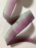 Ombre Magenta & Sage Vintage French Wired Taffeta Ribbon 1-1/2" wide x 28"