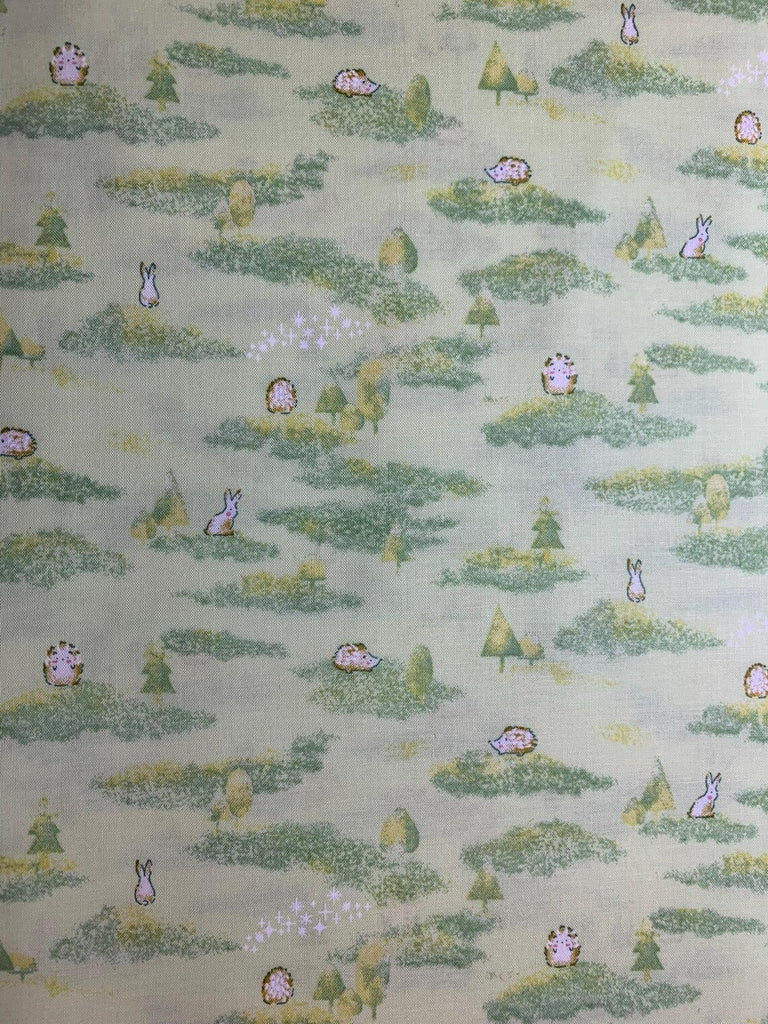 Hedgehogs & Rabbits - Fantasy Land - Cosmo Japan Cotton Shirting Fabric