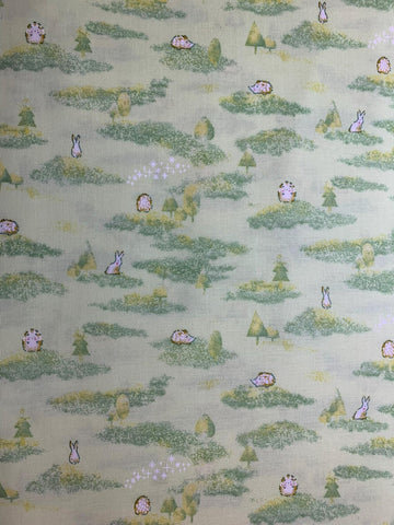 Hedgehogs & Rabbits - Fantasy Land - Cosmo Japan Cotton Shirting Fabric