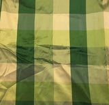 Green Check - Silk Dupioni Fabric 6"x14" Remnant